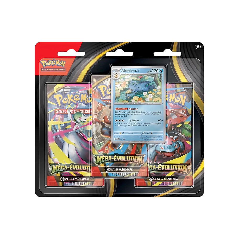 Tripack Méga Évolution + Carte Promo Akwakwak